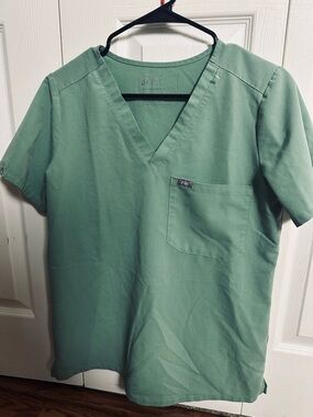 Figs womens V-Neck Scrub Top in Sage Green